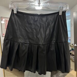 Black fake leather skirt